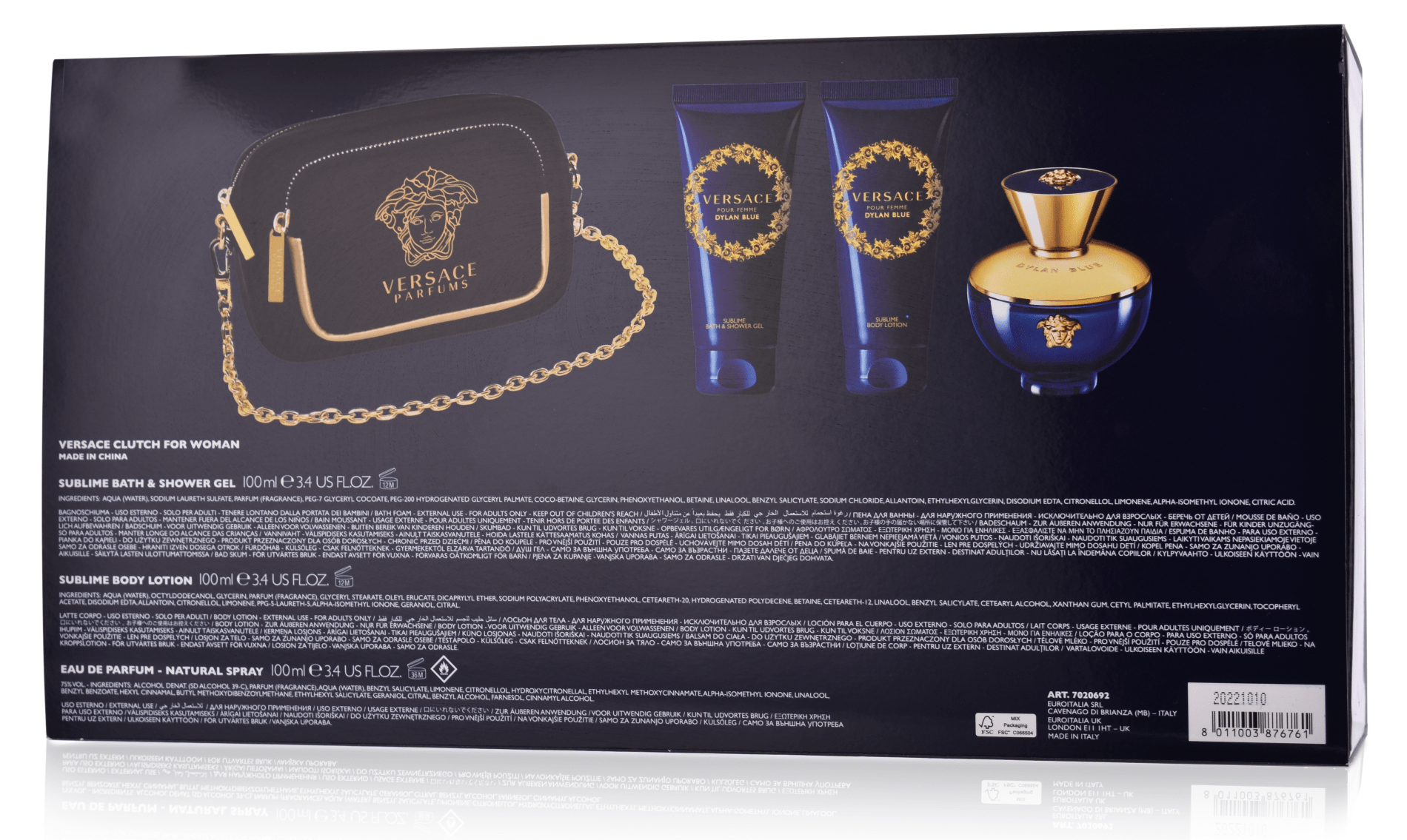 Versace pour Femme Dylan Blue 100 ml Eau de Parfum Mega Set 4-teilig