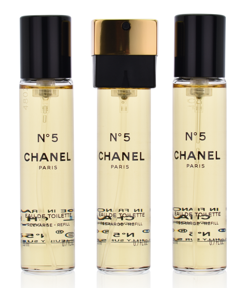Chanel No.5 - 3 x 20 ml Eau de Toilette Vaporisateur de Sac recharge