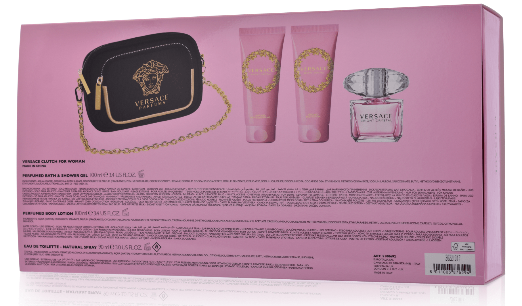 Versace Bright Crystal 90 ml Eau de Toilette Mega Set 4-teilig